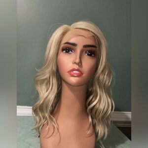 Wig - Light Blonde lace front beachy Wavy Hair Wig - size average